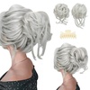 image:imageSARLA 2PCS Blonde Messy Bun Hair Pieces for Women Detachable Claw Clip Wavy Curly Synthetic Hairpieces for Updos with Tendrils Fake Scrunchies Ponytail Extension Dirty BlondeWhiteWith Clip
