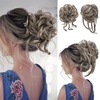 image:imageSARLA 2PCS Blonde Messy Bun Hair Pieces for Women Detachable Claw Clip Wavy Curly Synthetic Hairpieces for Updos with Tendrils Fake Scrunchies Ponytail Extension Dirty BlondeAsh GreyNo Clip
