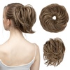 image:imageSARLA Messy Hair Bun Hair Pieces Curly Synthetic Updo Fake Scrunchies Ponytail Extension for Women Dirty Blonde 1PCS1PCBrunette  Ash Blonde
