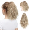 image:imageSARLA Short Ponytail Extension Claw Clip in 13 Inch Fluffy Synthetic Curly Wavy Pony Tail Hairpiece for Women Dirty BlondeDirty Blonde