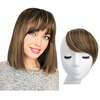 image:imageSARLA Side Hair Bangs Clip in Off Black One Piece Straight Synthetic Bangs Extension for WomenBrunette  Ash Blonde
