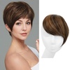 image:imageSARLA Side Hair Bangs Clip in Off Black One Piece Straight Synthetic Bangs Extension for WomenChestnut