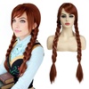 image:imageSARLA Womens Long Straight Platinum Blonde Wig with Bangs Synthetic Hair for Cosplay Party Halloween Costume 25 Inch Adult SizeAuburn