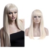 image:imageSARLA Womens Long Straight Platinum Blonde Wig with Bangs Synthetic Hair for Cosplay Party Halloween Costume 25 Inch Adult SizePlatinum Blonde