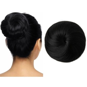 image:imageSARLA Dark Brown Hair Buns Extension Drawstring Updo Donut Chignon Straight Synthetic Fake Ballet Bun for Women Lady 1 PcsJet Black