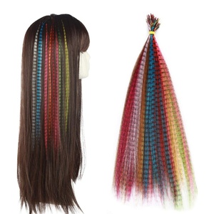 image:imageSARLA Feather Hair Extensions Kit Synthetic 16 Inch 100 Pcs Itip Hair Feathers for Women 10 Mixed Colors with Plier Hook Beads Heat Friendly Fiber100 pieces No tools