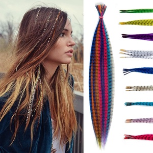 image:imageSARLA Feather Hair Extensions Kit Synthetic 16 Inch 100 Pcs Itip Hair Feathers for Women 10 Mixed Colors with Plier Hook Beads Heat Friendly Fiber50 pieces  tools