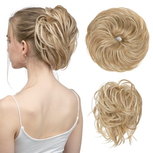 image:imageSARLA Messy Hair Bun Hair Pieces Curly Synthetic Updo Fake Scrunchies Ponytail Extension for Women Dirty Blonde 1PCS1PCDirty Blonde