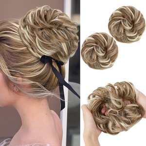 image:imageSARLA Messy Hair Bun Hair Pieces Curly Synthetic Updo Fake Scrunchies Ponytail Extension for Women Dirty Blonde 1PCS2PCSBahama Beige