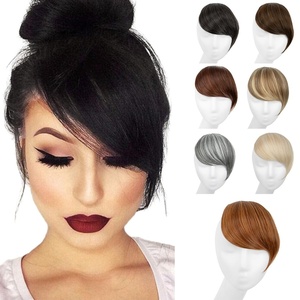 image:imageSARLA Side Hair Bangs Clip in Off Black One Piece Straight Synthetic Bangs Extension for WomenTizian Red