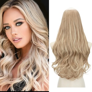 image:imageSARLA U Part Hair Extensions Dirty Blonde Full Head Clip in Synthetic Wave Curly Hairpiece Long 24 Inch for WomenDirty Blonde