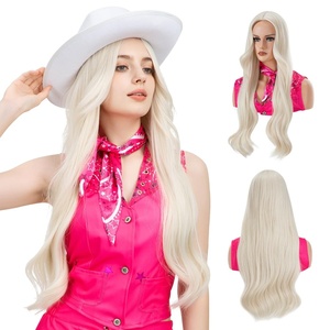 image:imageSARLA Womens Long Straight Platinum Blonde Wig with Bangs Synthetic Hair for Cosplay Party Halloween Costume 25 Inch Adult SizeLight Blonde 2